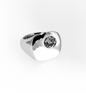 14K White Gold with .80ct diamond